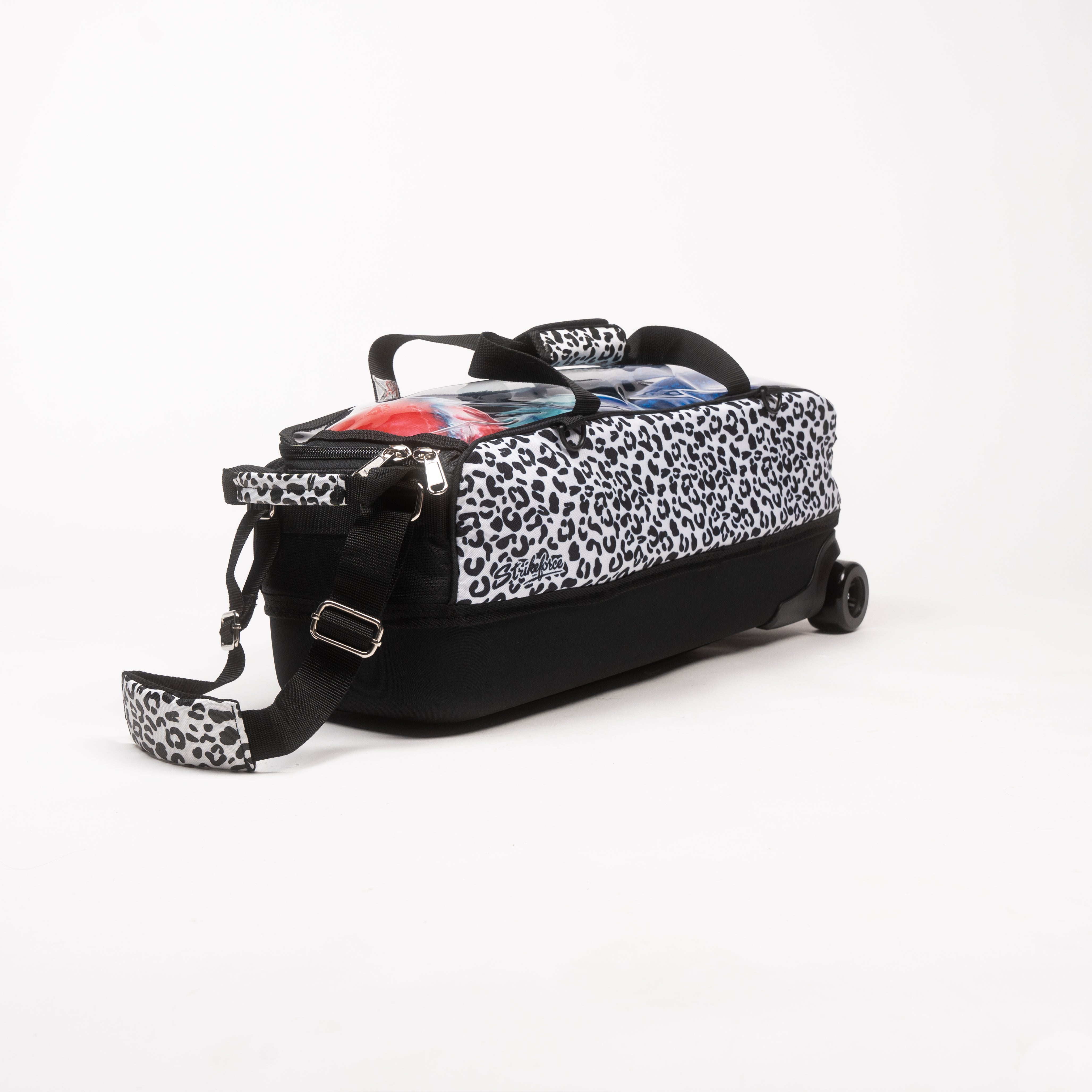 White Leopard Slim Triple Tote